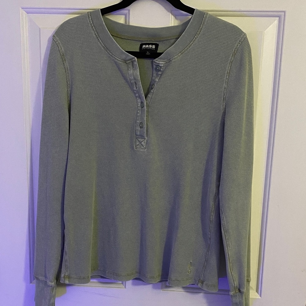 Bass Sage Long Sleeve Henley Top